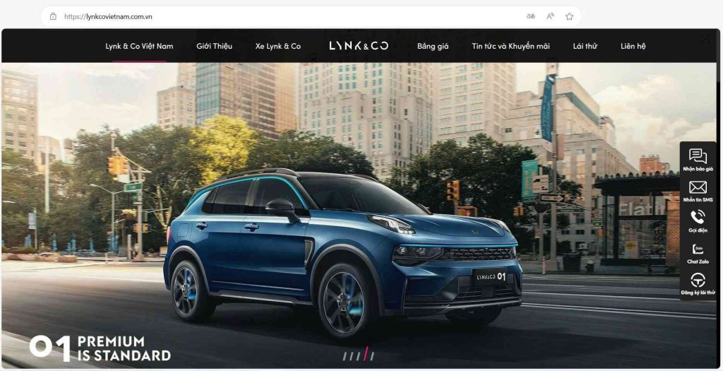 Website Lynk & Co Việt Nam