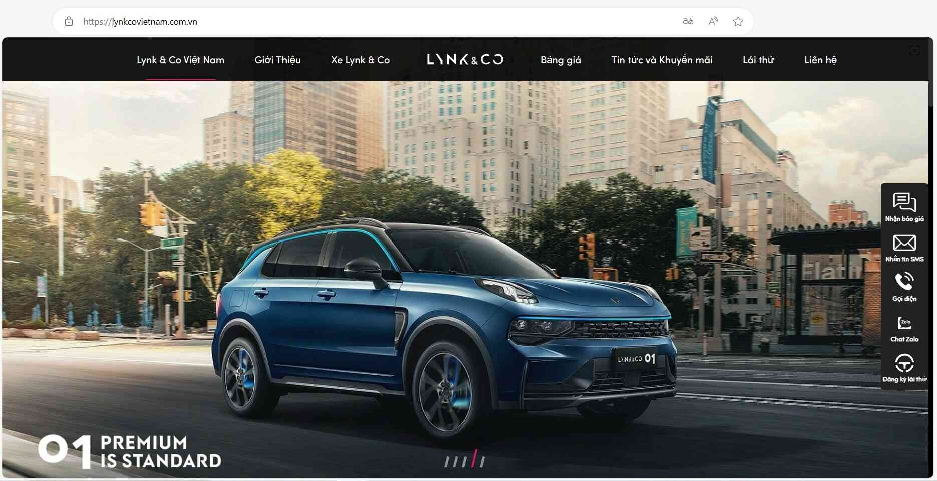 Website Lynk & Co Việt Nam